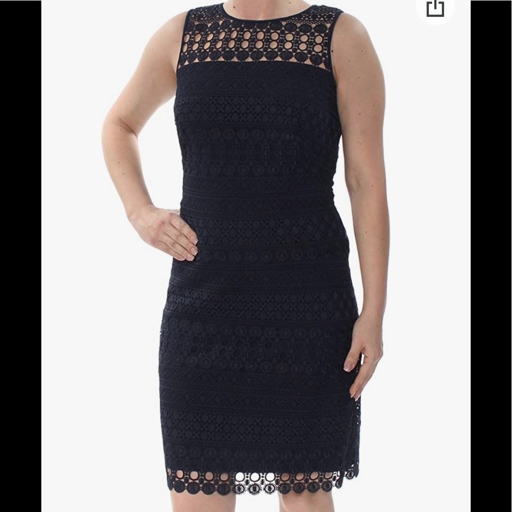 Lauren Ralph Lauren navy blue lace overlay dress size 12